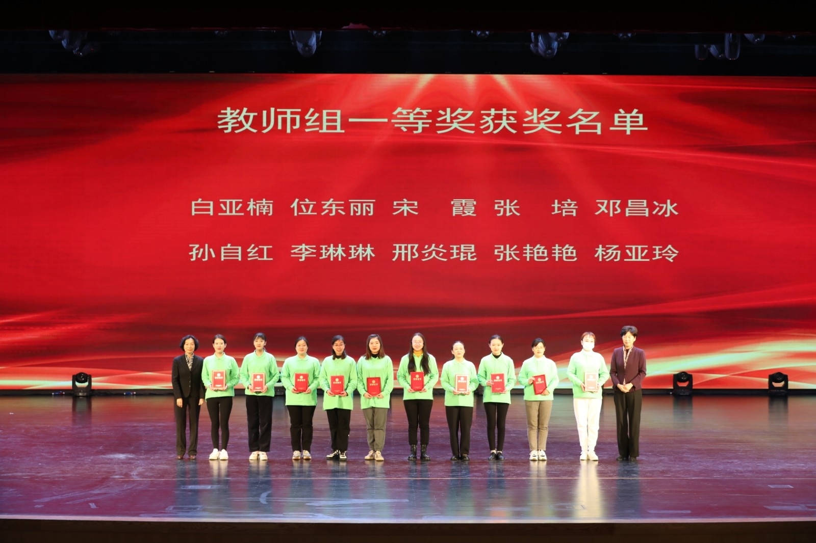 10省总工会副主席周红霞、省妇联副主席崔爱兰为为教师组一等奖获奖选手颁奖.jpg